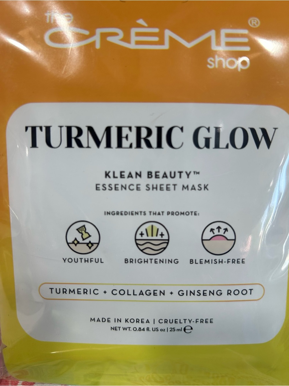 Crème Shop Turmeric Glow Essence Sheet Mask
